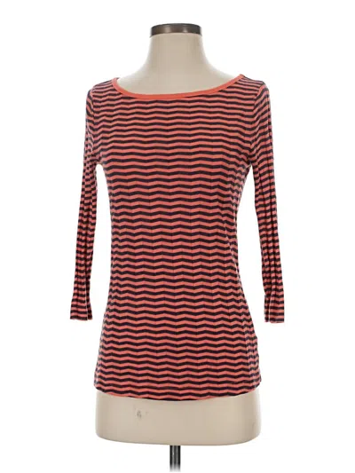 Pre-owned Three Dots 3/4 Sleeve Top Orange Boatneck Tops