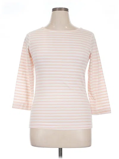 Pre-owned Three Dots 3/4 Sleeve Top Pink Boatneck Tops