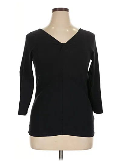 Pre-owned Three Dots 3/4 Sleeve T-shirt In Black