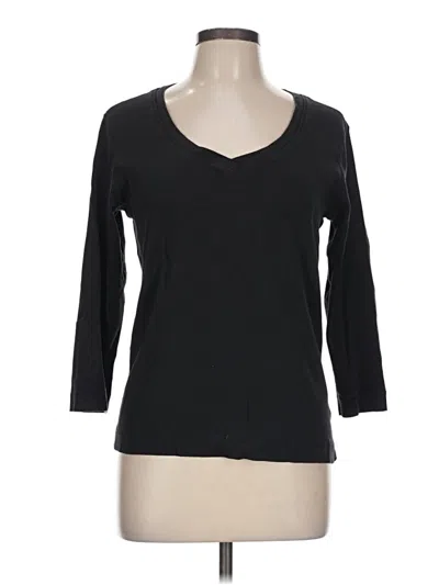 Pre-owned Three Dots 3/4 Sleeve T-shirt In Black