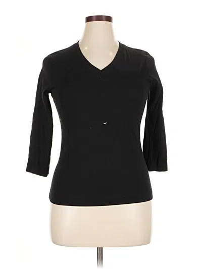 Pre-owned Three Dots 3/4 Sleeve T-shirt In Black