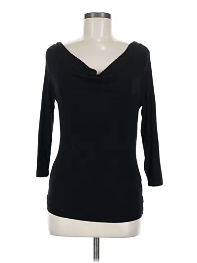 Pre-owned Three Dots 3/4 Sleeve T-shirt In Black