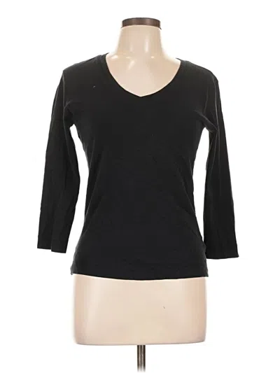 Pre-owned Three Dots 3/4 Sleeve T-shirt In Black