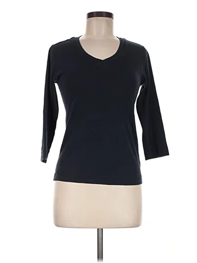 Pre-owned Three Dots 3/4 Sleeve T-shirt In Black