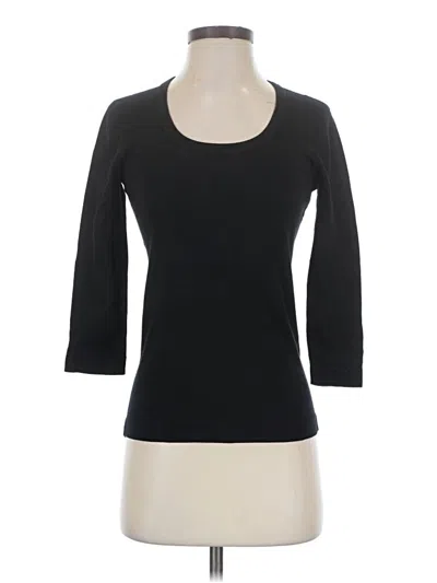 Pre-owned Three Dots 3/4 Sleeve T-shirt In Black