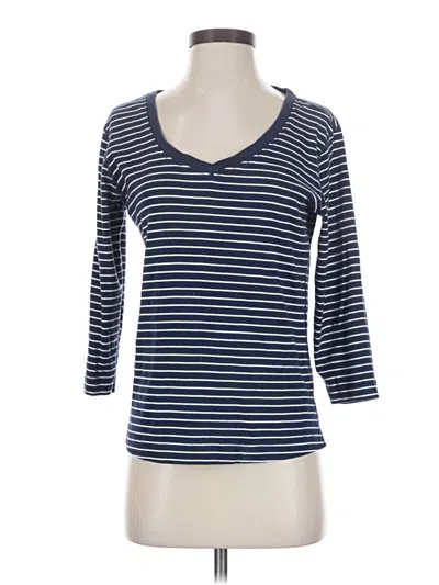 Pre-owned Three Dots 3/4 Sleeve T-shirt In Blue
