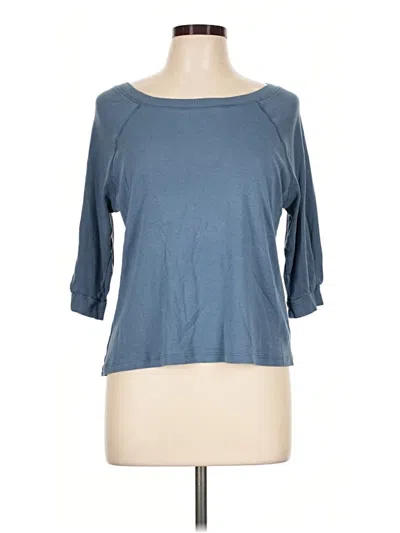 Pre-owned Three Dots 3/4 Sleeve T-shirt In Blue
