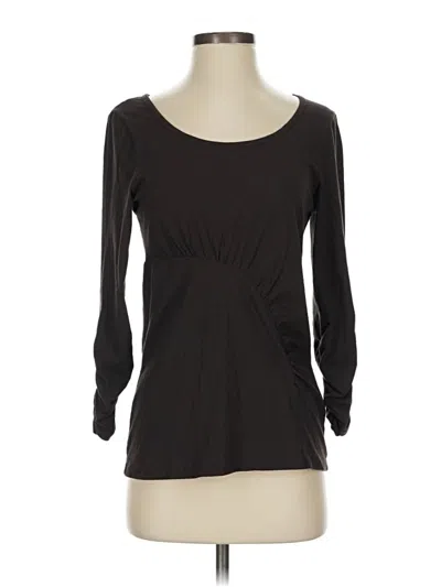 Pre-owned Three Dots 3/4 Sleeve T-shirt In Brown