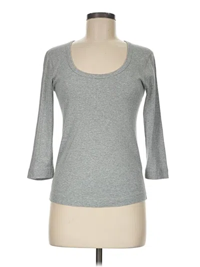 Pre-owned Three Dots 3/4 Sleeve T-shirt In Gray