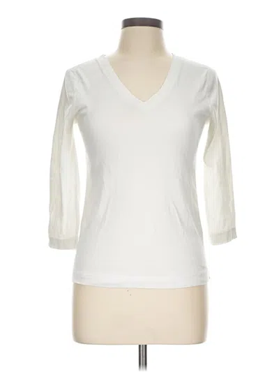 Pre-owned Three Dots 3/4 Sleeve T-shirt In Ivory