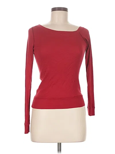 Pre-owned Three Dots 3/4 Sleeve T-shirt In Red