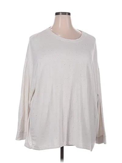 Pre-owned Three Dots 3/4 Sleeve T-shirt In Silver