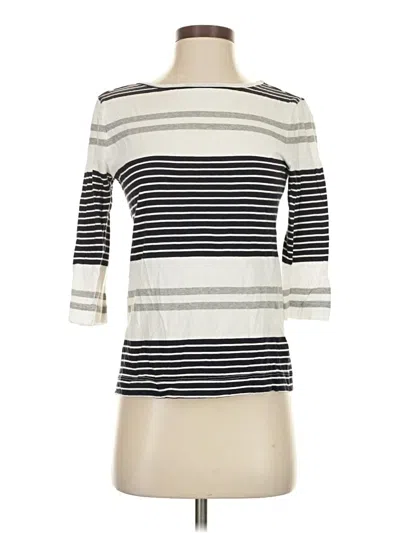 Pre-owned Three Dots 3/4 Sleeve T-shirt In White