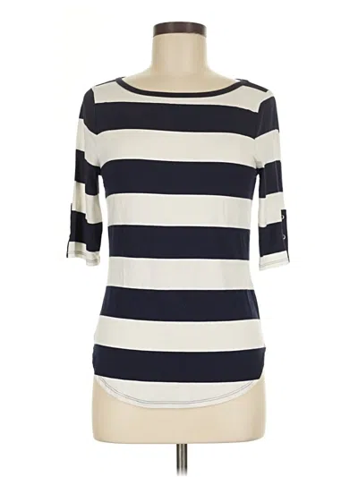 Pre-owned Three Dots 3/4 Sleeve T-shirt In White