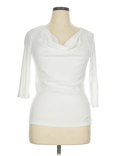 Pre-owned Three Dots 3/4 Sleeve T-shirt In White