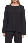 Three Dots Ally Raglan Sleeve Sweater In Black