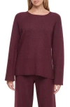 Three Dots Ally Raglan Sleeve Sweater In Purple