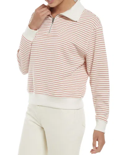Three Dots Arta Quarter Zip Sweater In Dusty Cedar