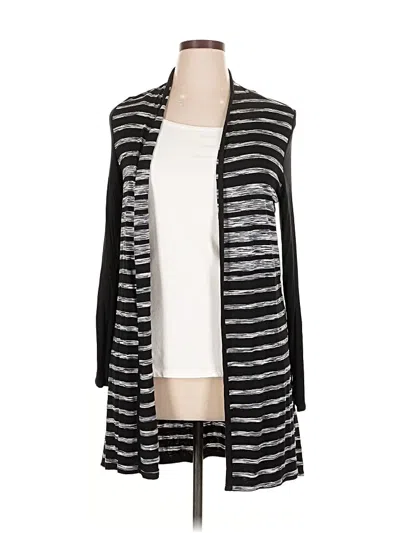 Pre-owned Three Dots Cardigan Sweater In Black