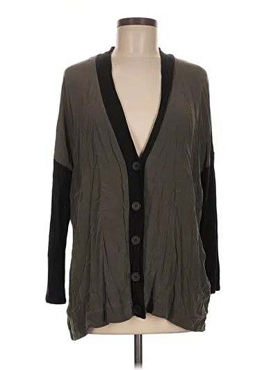 Pre-owned Three Dots Cardigan Sweater In Black