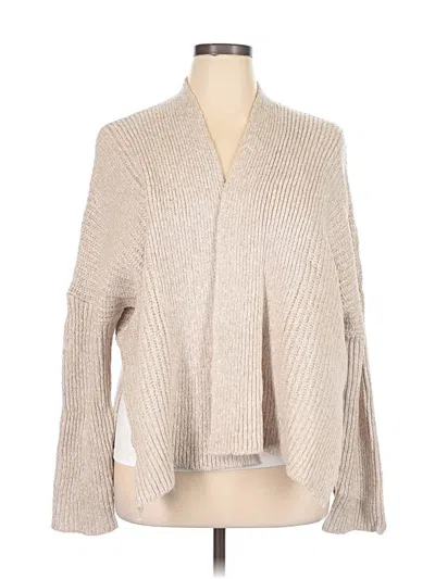 Pre-owned Three Dots Cardigan Sweater In Brown