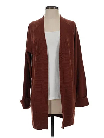 Pre-owned Three Dots Cardigan Sweater In Brown