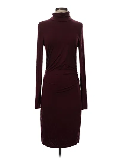Pre-owned Three Dots Casual Dress In Burgundy