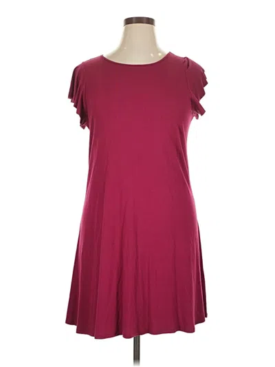 Pre-owned Three Dots Casual Dress In Burgundy