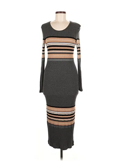 Pre-owned Three Dots Casual Dress In Gray