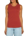 Three Dots Cotton Crewneck Tank In Multi