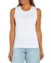 Three Dots Cotton Crewneck Tank In White