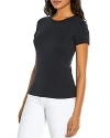 Three Dots Womens Crewneck Short Sleeve T-shirt In Black