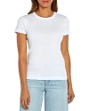 Three Dots Cotton Short Sleeve Crewneck Tee In Bright White