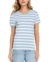 Three Dots Cotton Short Sleeve Crewneck Tee In Faded Denim