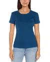 Three Dots Cotton Short Sleeve Crewneck Tee In Gibraltar