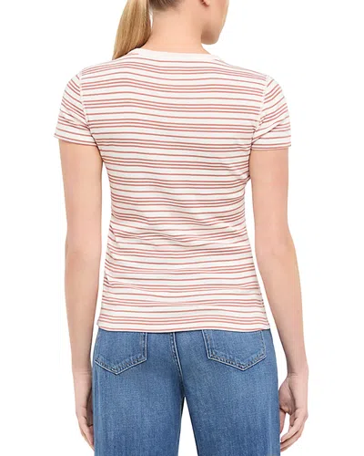 Three Dots Cotton Short Sleeve Crewneck Tee In Pink