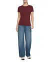 Three Dots Cotton Short Sleeve Crewneck Tee In Purple
