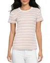 Three Dots Cotton Short Sleeve Crewneck Tee In Zephyr Mat