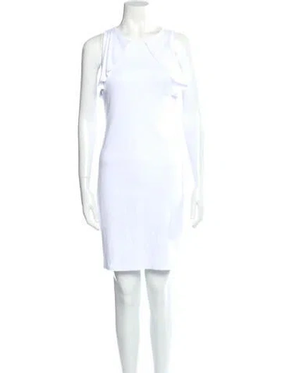 Pre-owned Three Dots Crew Neck Mini Dress In White