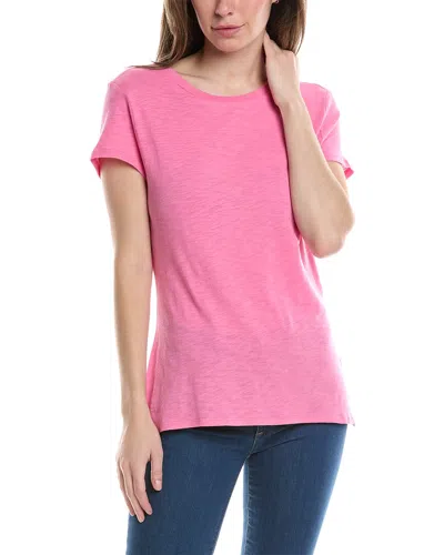 Three Dots Crew T-shirt In Pink