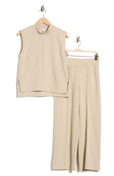 Three Dots Emmie Tank & Pants Set In Plaza Taupe