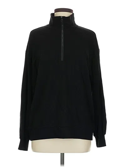 Pre-owned Three Dots Fleece Jacket In Black
