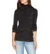 Three Dots Heritage Knit Rocker Tight Long Shirt In Grey Black In Grey