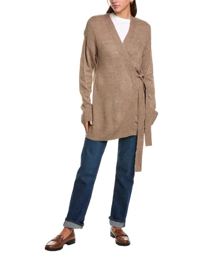 Three Dots Jo Wrap Cardigan In Grey