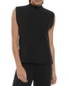 Three Dots Turtleneck Rib Top In Black In Black