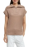 Three Dots Kim Dolman Sleeve Quarter Zip Sweater