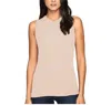 Three Dots Krystine-sleeveless Rib Tank Top In Gradenia In Beige