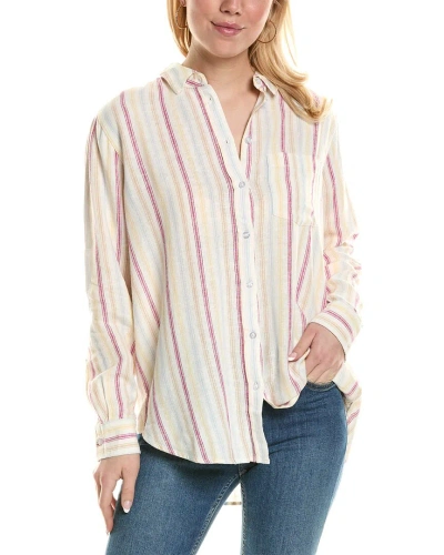 Three Dots Linen-blend Button-up Shirt