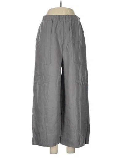 Pre-owned Three Dots Linen Pants In Gray