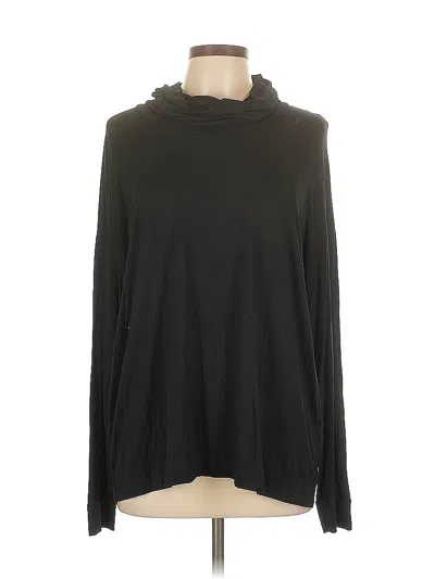 Pre-owned Three Dots Long Sleeve Top Black Cowl Neck Tops